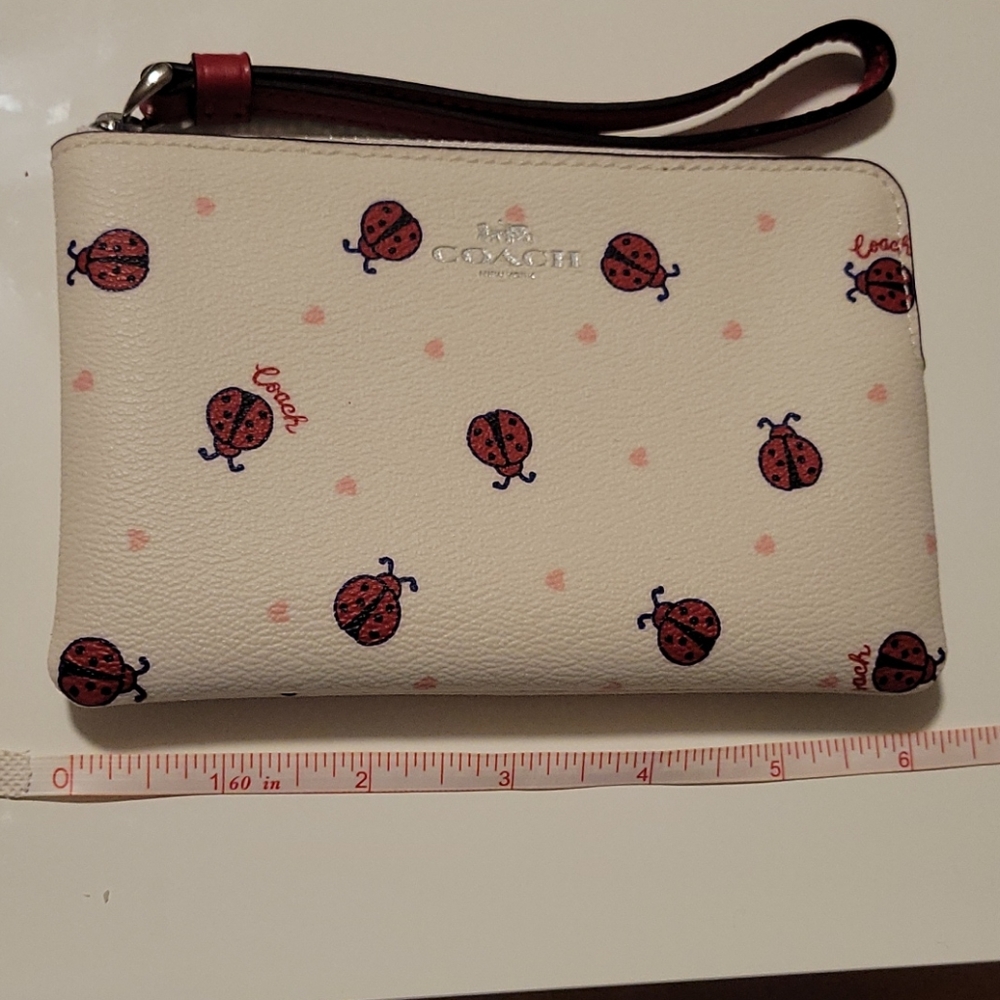 Coach Ladybug Corner Zip Wristlet